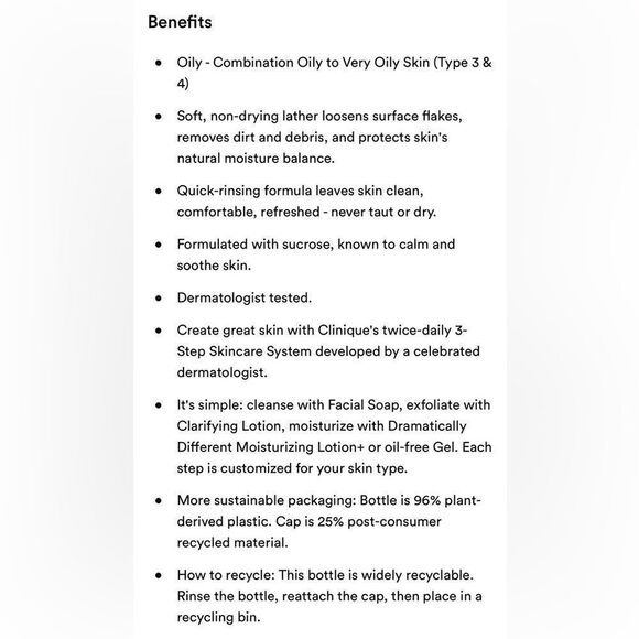 $4 🌙 Clinique‎ All About Clean Liquid Facial Soap Combination Oily Oily S… - Picture 7 of 8